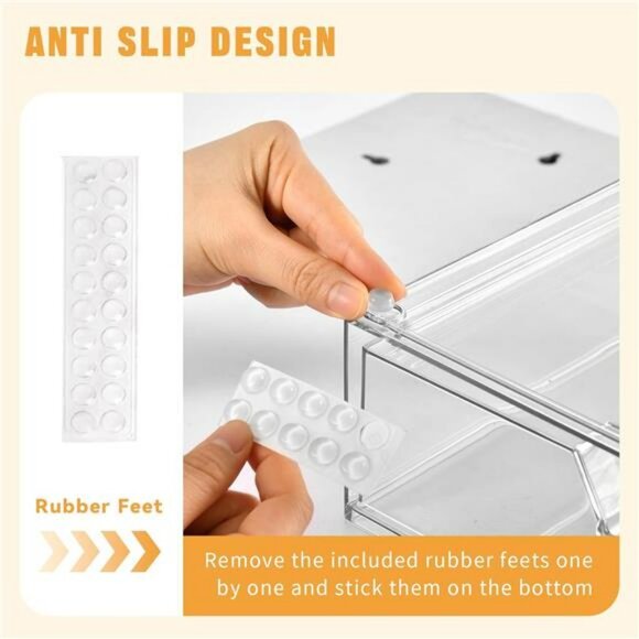 Clear Acrylic Makeup Organizer Stackable Drawer Vanity Bathroom Storage - Picture 4 of 7